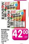 Rainbow Simply Chicken Smoked Viennas(Cheese And Original)-1kg Each