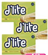 D'Lite Margarine Medium Fat Spread-500g Each