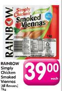 Rainbow Simply Chicken Smoked Viennas (All Flavours)-1Kg Each