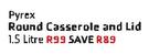 Pyrex Round Casserole And Lid-1.5L