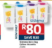 Sistema Juice Jug Colour Accents-2L Each