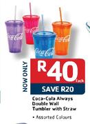 Coca-Cola Always Double Wall Tumbler With Straw-Each