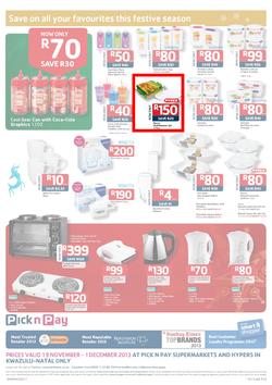 Pick N Pay KZN : Save On All Your Festive Favourites (19 Nov - 1 Dec 2013), page 8