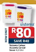 Sistema Colour Accents Cereal Saver-4.2L Each