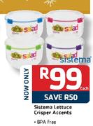 Sistema Lettuce Crisper Accents-Each
