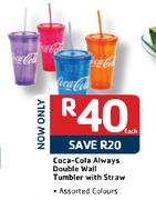 Coca-Cola Always Double Wall Tumbler With Straw-Each