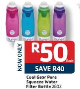 Cool Gear Pure Squeeze Water Filter Bottle-260Z Each