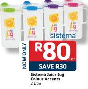Sistema Juice Jug Colour Accents-2Ltr Each