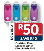 Cool Gear Pure Squeeze Water Filter Bottle 260Z -Each