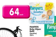 Pampers Baby Wipes Refill (Sensitive)-224's Each