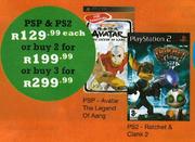 PSP-Avatar The Legend Of Aang Or PS2-Ratchet & Clank 2-Each
