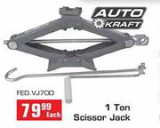Auto Kraft 1 Ton Scissor Jack-Each