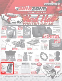 Autozone : Red hot winter deals (9 Jul - 21 Jul 2013), page 1