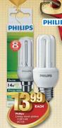 Philips Energy Saver Globes-11W/14W BC/ES Each