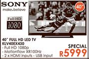 Sony 40" Full HD LED TV (KLV40EX430)