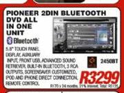Pioneer 2DIN Bluetooth DVD All In One Unit