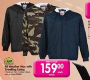 Camp Master All Weather Mac with Towelling Lining-each