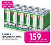 Philips Genie 14W Energy Savers-Per pack