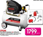 Ryobi 50Ltr 1.5W Air Compressor Plus 5 Piece Kit(AC2050)