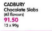 Cadbury Chocolate Slabs-12x90g