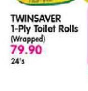 Twinsaver 1-Ply Toilet Rolls-24's