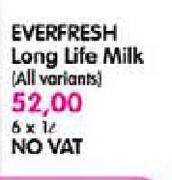 Everfresh Long Life Milk-6x1ltr