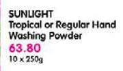 Sunlight Tropical Or Regular Hand Washing Powder - 10 x 250g