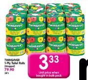 Twinsaver 1-Ply Toilet Rolls (Wrapped)