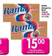 Rama Margarine Brick(Original)-500gm Each