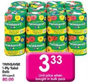 TwinSaver 1 Ply Toilet Rolls(Wrapped)-Each