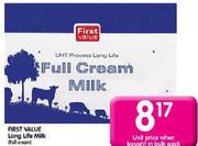 First value Full Cream Long Life Milk-1Ltr