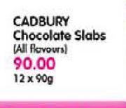Cadbury Chocolate Slabs(All Flavours)-12x90gm