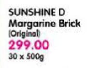 Sunshine D Margarine Brick- 30x500g
