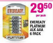 Eveready Platinum Alk AAA-6's Per Pack