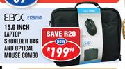 Ebox 15.6 Inch Laptop Shoulder Bag & Optical Mouse Combo (E12615YT)