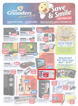Cash Crusaders : Save & Smile, Sale Now On (20 Aug - 8 Sep 2013), page 1