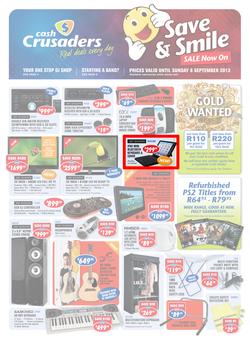 Cash Crusaders : Save & Smile, Sale Now On (20 Aug - 8 Sep 2013), page 1