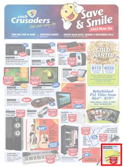 Cash Crusaders : Save & Smile, Sale Now On (20 Aug - 8 Sep 2013), page 1