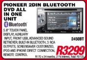 Pioneer 2Din Bluetooth DVD All In One Unit (2450BT)