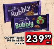 Cadbury Slabs Bubbly Asstd-24 x 87g