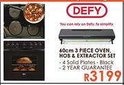 Defy 60cm 3 Piece Oven, Hob & Extractor Set