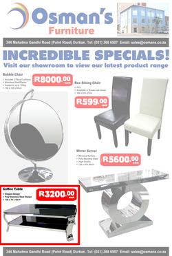 Osman's  Furniture : Incredible Specials (15 Aug - While stocks last), page 1