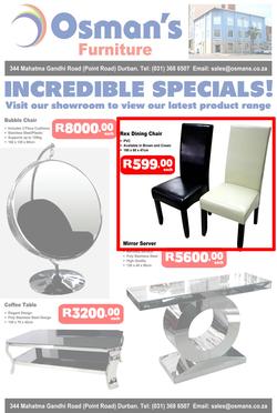 Osman's  Furniture : Incredible Specials (15 Aug - While stocks last), page 1