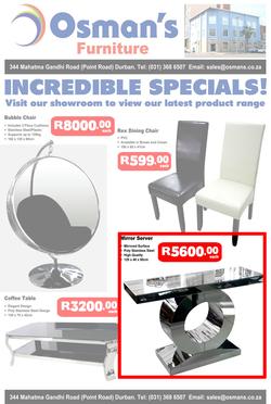 Osman's  Furniture : Incredible Specials (15 Aug - While stocks last), page 1