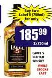 Label 5 Scotch Whisky-2 x 750ml