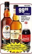 Negrita Dark Rum or Spiced Gold Rum-750ml Each