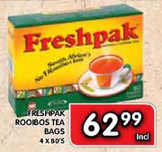 Freshpak Rooibos Tea Bags-4 x 80's