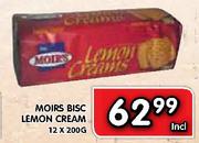 Moirs Bisc Lemon Cream-12 x 200g