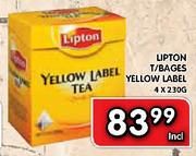 Lipton T/Bages Yellow Label-4 x 230g