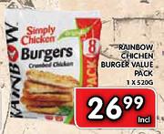 Rainbow Chicken Burger Value Pack-1 x 520g